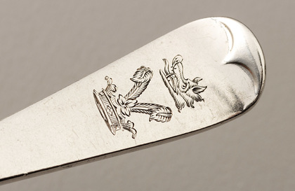 Old English Pattern Sterling Silver Dessert Forks (Set of 4) - Newton Family Crest, Dunleckney, County Carlow 